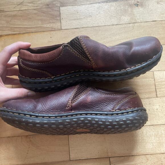 Born Shoes Womens 8.5 M Slip On Clogs Burgundy Brown Leather Comfort‎ Low Top - Picture 13 of 13